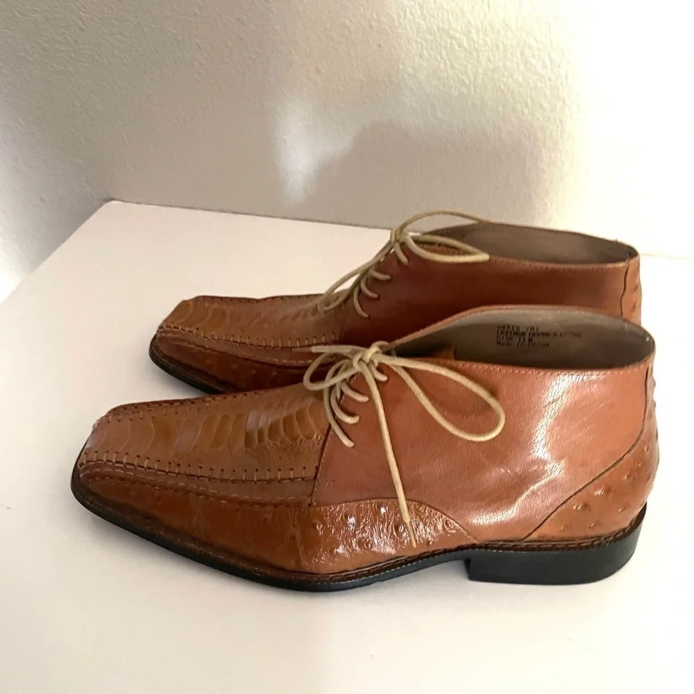 STACEY ADAMS mens square toe camel color Oxford shoe size 11